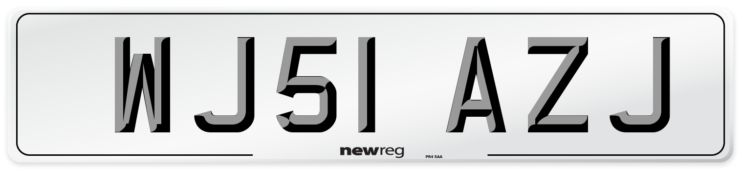 WJ51 AZJ Number Plate from New Reg